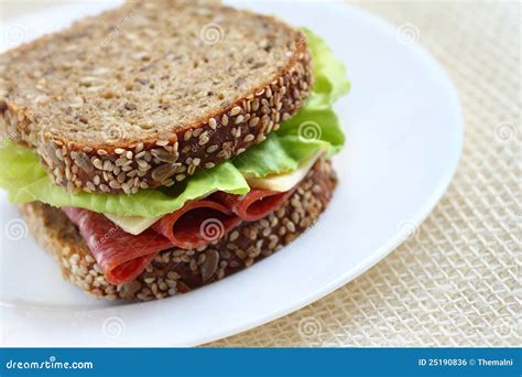 Sandwich With Brown Bread Royalty Free Stock Image - Image: 25190836