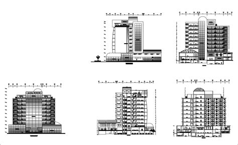 【Architecture CAD Projects】4 Star Modern Hotel Design CAD Drawings