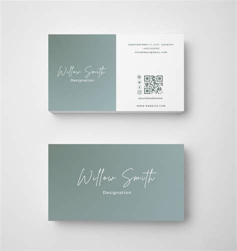 QR Code Business Card Canva Template QR Code Card Visiting Card Qr Code Template Instant ...