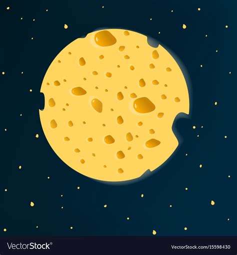 Cheese moon Royalty Free Vector Image - VectorStock