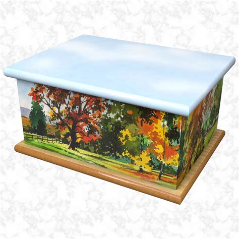 Autumn Ashes Casket | Colourful designs | The Funeral Outlet