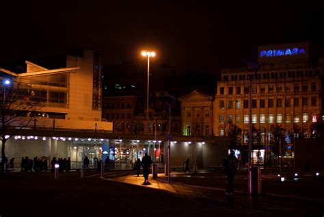 Piccadilly Gardens by night | Taken during the 1st Mancheste… | Flickr