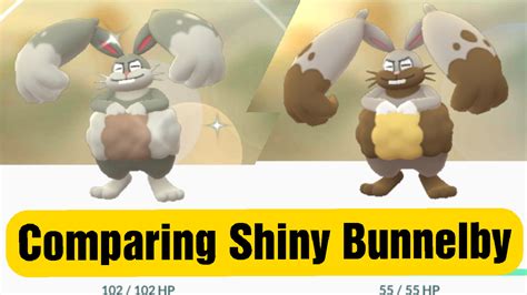 Comparing Shiny Diggersby from Bunnelby VS Normal | Shiny, Pokemon go, Compare