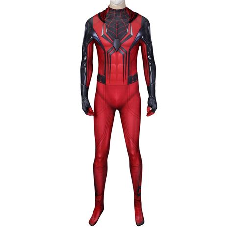 Spider-Man Costume Miles Morales PS5 Crimson Cowl Cosplay Suit ...