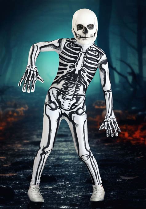 Kid's White Skeleton Costume