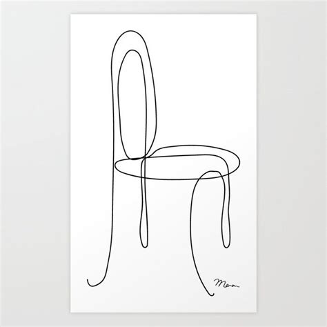 Line drawing of a chair Art Print by Manon by Manon's Canon - X-Small | Art chair, Line drawing ...