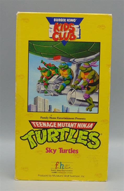 Burger King Kids Club Teenage Mutant Ninja Turtles Sky Turtles (VHS, 1990)