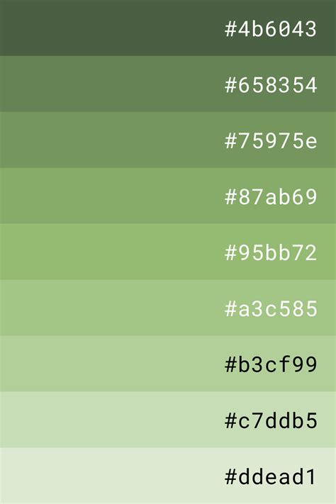 Green color palette | Hex color palette, Green colour palette, Green ...