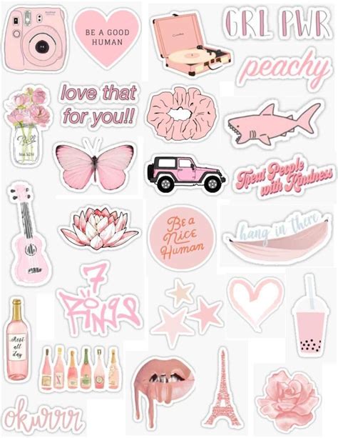 Aesthetic Stickers Printable Pink - 2023 Calendar Printable