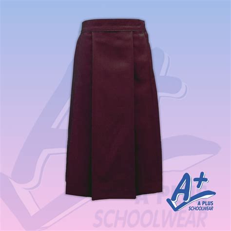 A+ Schoolwear Girls/Teens School Uniform Box-Pleats Skirt Maroon (size ...