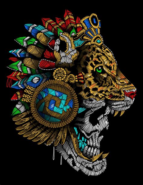 Adult Skull Jaguar Warrior coloring page - Mimi Panda