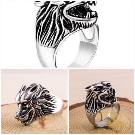 925 Sterling Silver Wolf Head Ring #Fenrir #ivarragnarsson #Midgard # ...