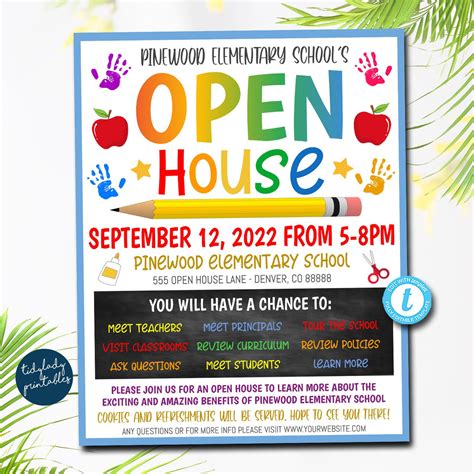 School Open House Flyer Template | Back to School Invitation — TidyLady ...