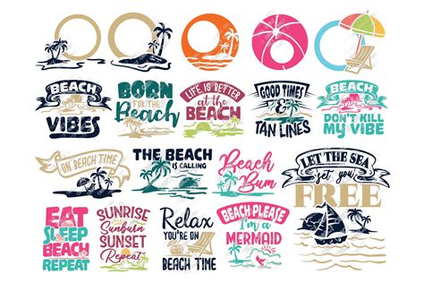 Beach SVG Files Vol 2 in SVG/DXF/EPS/JPG/PNG • OhMyCuttables