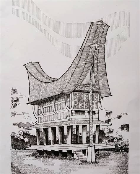 Demmy yr on Instagram: “Tongkonan Traditional house Toraja #sketchy # ...