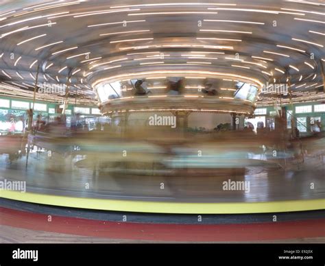 Fast moving carousel at Glen Echo park Stock Photo - Alamy