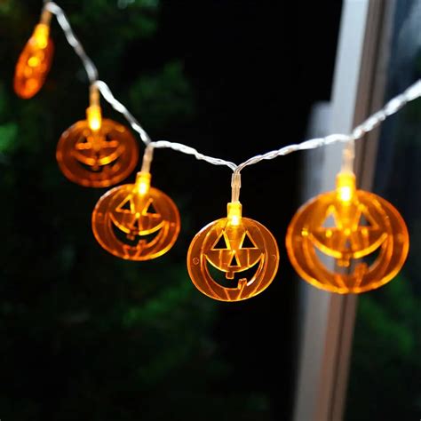 Halloween holiday Lights bulb Pumpkin Skull Battery led string lights ...