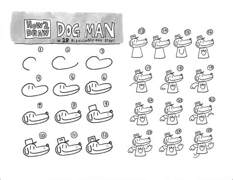 Dog Man Drawings Step By Step at Drawing Tutorials