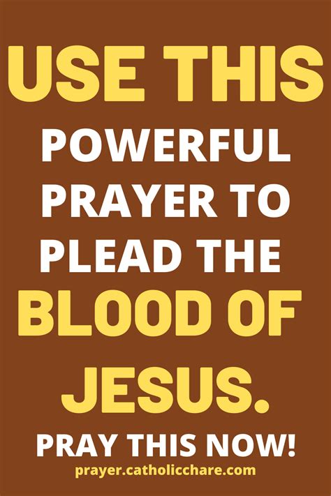 Use this powerful prayer to plead the blood of jesus – Artofit