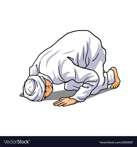 Muslim Doing Salah Salat Shalat Sholaat Sujud Vector Image