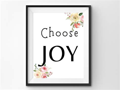 Choose Joy Wall Art Printable Quote , Wall Art Quote , Digital Art ...