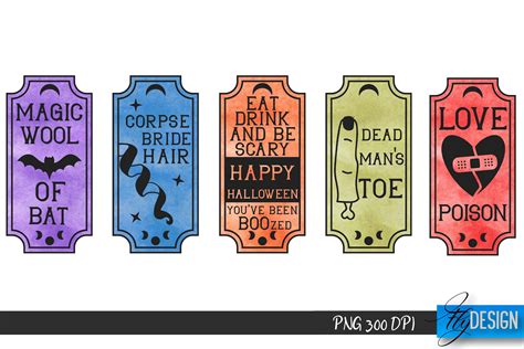 Halloween Labels | Potion Labels | Vintage Bottle Labels v..2 By Fly Design | TheHungryJPEG