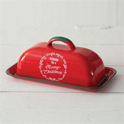 Wishing You A Merry Christmas Enameled Butter Dish | Farmhouse christmas kitchen, Butter dish ...