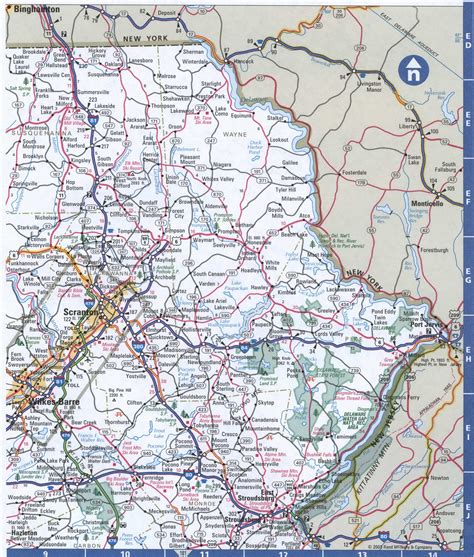 Eastern Pa County Map With Cities