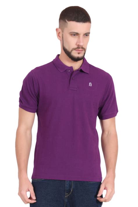 Plain Cotton Purple Polo T shirt for Men – BlueAura Apparels