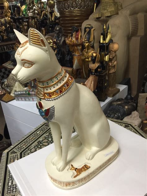 Unique Large Egyptian Cat Statue 15'' H Made in | Etsy