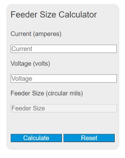 Feeder Size Calculator - Calculator Academy