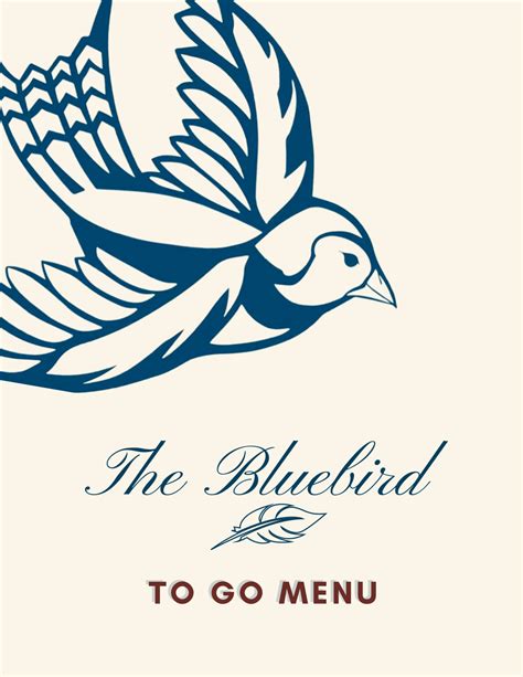 TO GO Menu — The Bluebird Restaurant