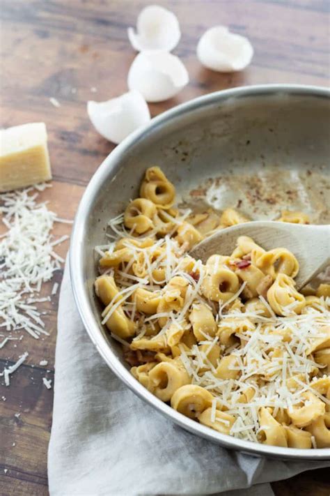 15-minute No Cream Tortellini Carbonara - always use butter