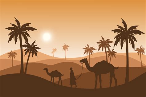 camel and people silhouete background, islamic illustration wallpaper, eid al adha holiday ...