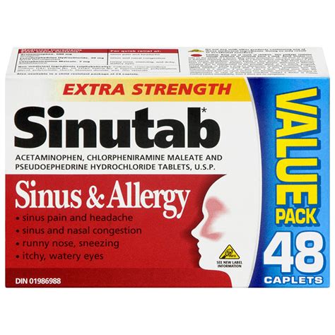 Sinutab Extra Strength Sinus & Allergy - 24 caplets – Johnstone IDA ...