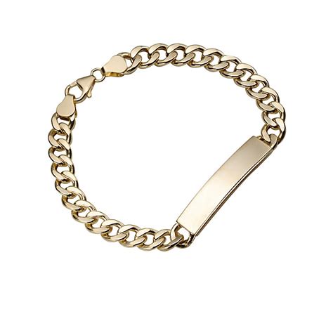 Men's 9ct Gold Curb ID Bracelet - H. Samuel the Jeweller