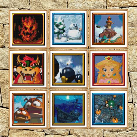 All Courses Super Mario 64 Paintings Cross Stitch Pattern | Etsy