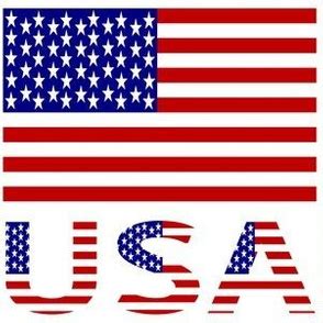 USA Flag & Name - Spoonflower