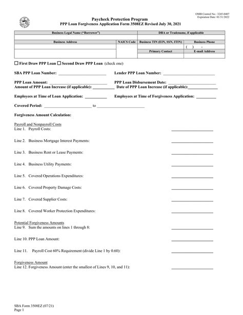 SBA Form 3508EZ - Fill Out, Sign Online and Download Fillable PDF ...