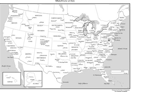 Free Printable Us Map With Cities - Printable Templates