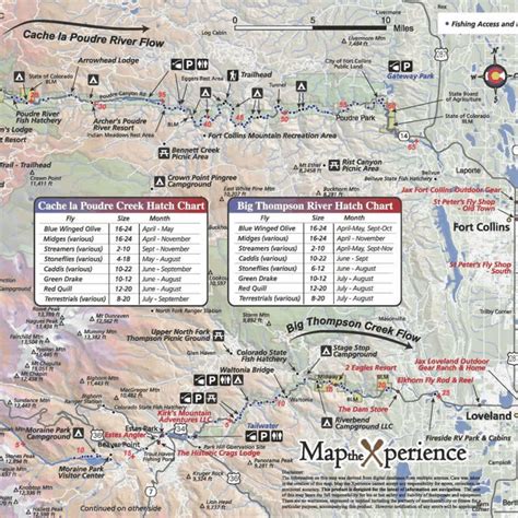 Cache la Poudre Map, Big Thompson Rivers and More - Colorado - Map the Xperience at FishExplorer.com