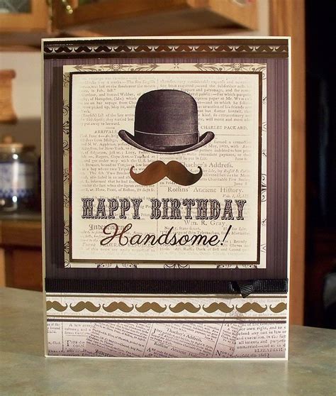 Vintage Style Masculine Birthday Card For Men by WhimsyArtCards | Masculine birthday cards ...