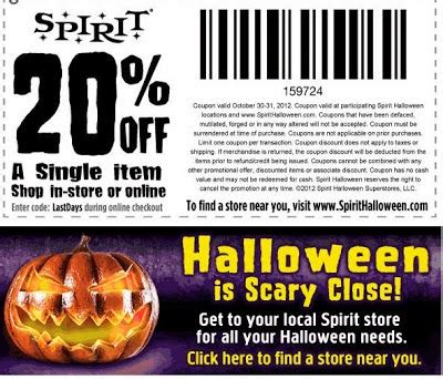 Bis-Man Cheapskate: Spirit Halloween: 20% off Coupon