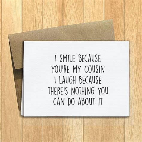 Funny Birthday Cards for Cousins Printed Funny Cousins Greeting Card Friendship by | BirthdayBuzz