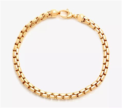 (QVC) Italian Gold Bold Round Box Chain Bracelet, 14K – TVShoppingQueens