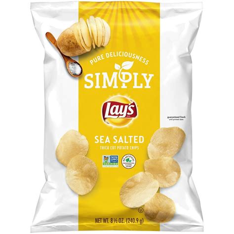 Simply Lay's Sea Salted Thick Cut Potato Chips, 8.5 oz Bag - Walmart.com - Walmart.com