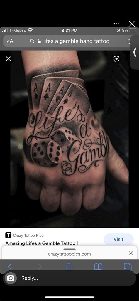 life's a gamble hand tattoo - budgetvanlineslv