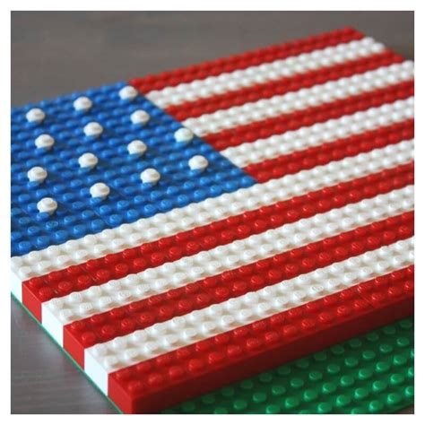 Lego American Flag Patriotic Flag Activity for Kids