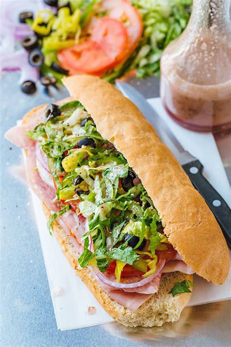 Classic Italian Sub Sandwich with a Red Wine Vinaigrette