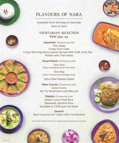 Menu of Nara Thai, Bandra East, Mumbai | Dineout